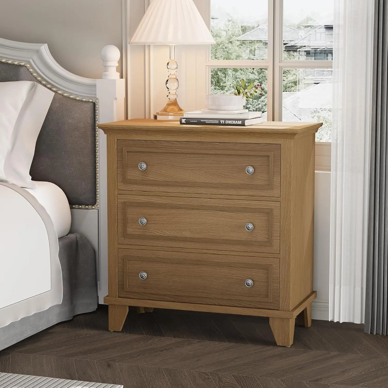 Modern 3-Drawer Wood Storage Dresser
