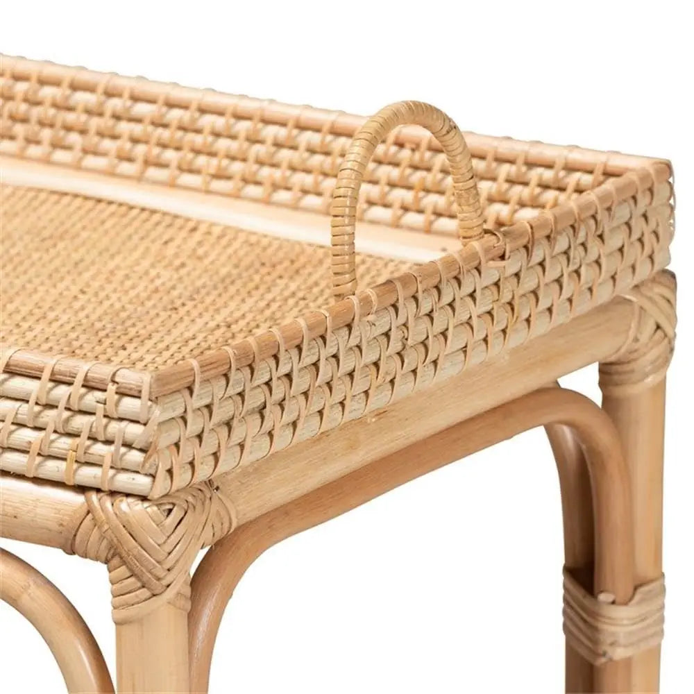 Landers Farmhouse Console Table with Baskets & Storage Shelf