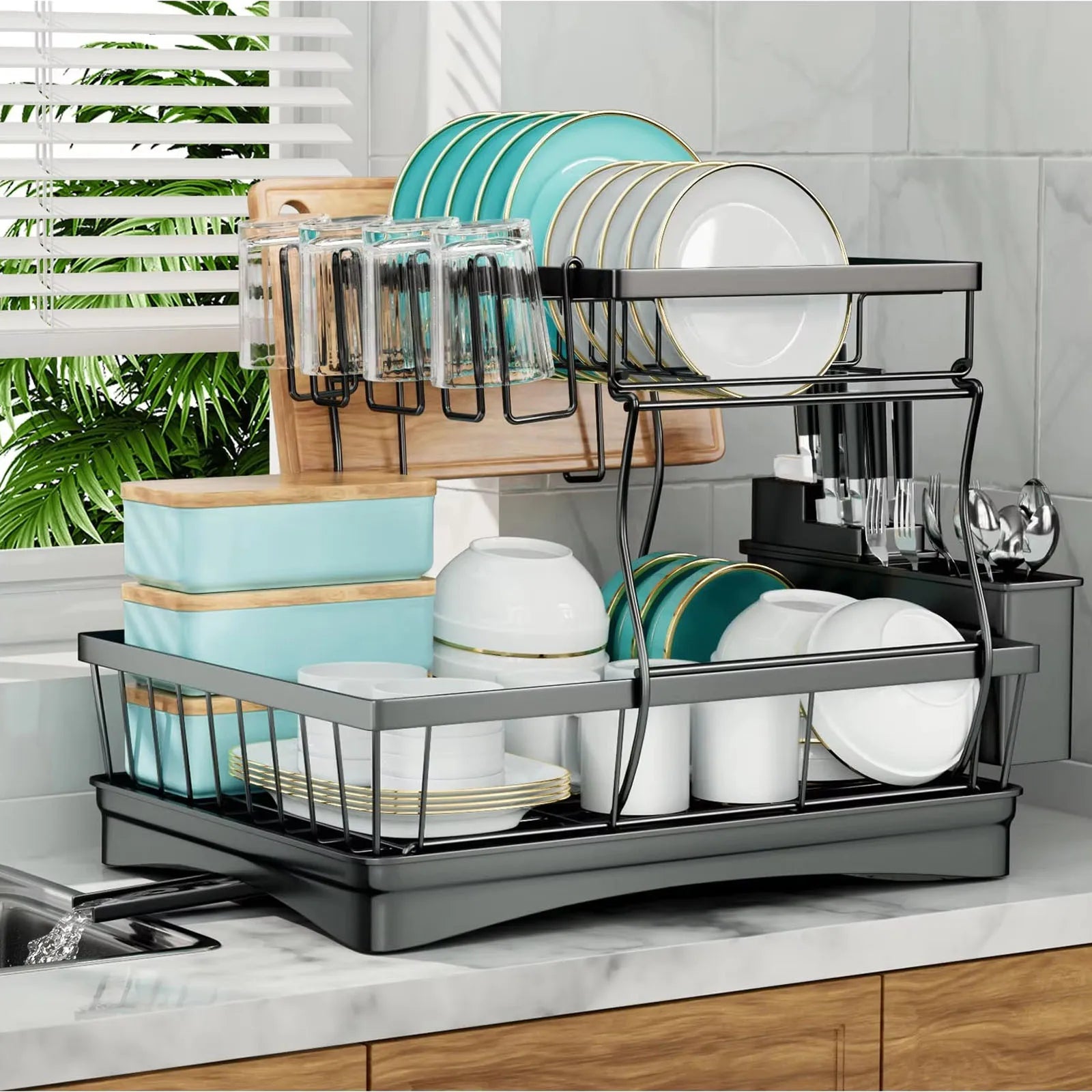 Summit 2-Tier Dish Drying Rack