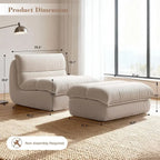 CloudNest Bean Bag Lounge Chair with Ottoman