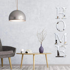 3D Home Wall Decor Letter Sign Acrylic Mirror Wall Decor Stickers Family Farmhouse Decals for Home Room Bedroom Mirror Decoration 47x 11.8 Inch(Silver)