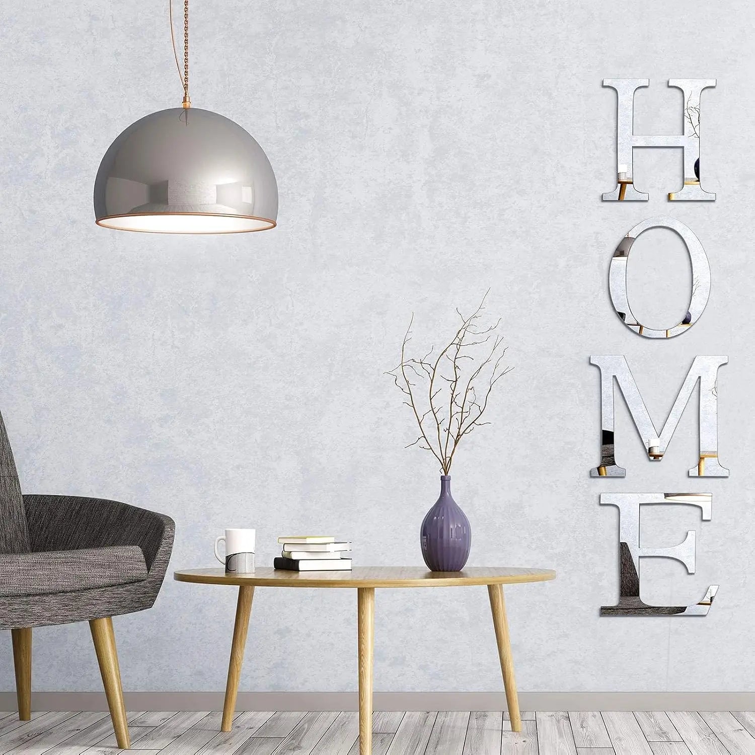 3D Home Wall Decor Letter Sign Acrylic Mirror Wall Decor Stickers Family Farmhouse Decals for Home Room Bedroom Mirror Decoration 47x 11.8 Inch(Silver)
