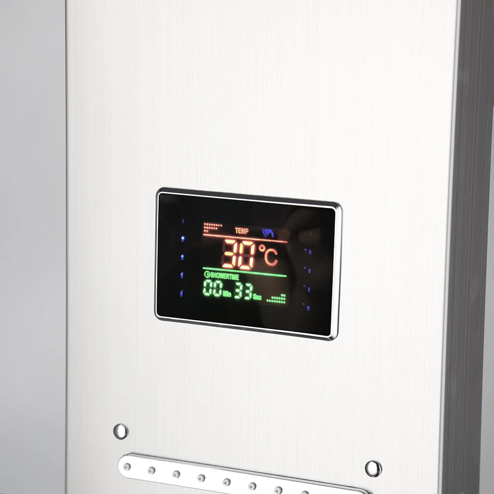 Shower Panel Tower with Digital Display, Rainfall, Mist & Body Jets