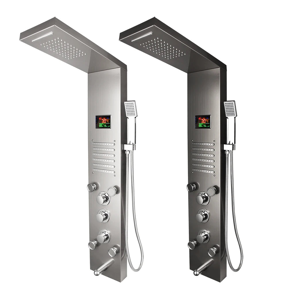 Shower Panel Tower with Digital Display, Rainfall, Mist & Body Jets