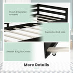 Twin Wooden Daybed with Pull-Out Trundle