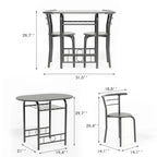 Round Dining Table & Chair Set with Wine Storage