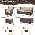 Harbor Pointe 6-Piece Swivel Patio Conversation Set