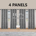 LunaShield Blackout Thermal Foil Grommet Curtain Panels – 4 Piece Set