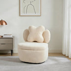 Cozy Curve Swivel Accent Chair with Hidden Storage