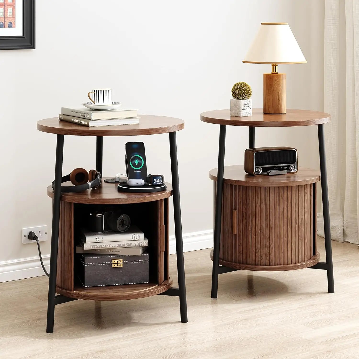 Haven Ridge Fluted Round End Table Set