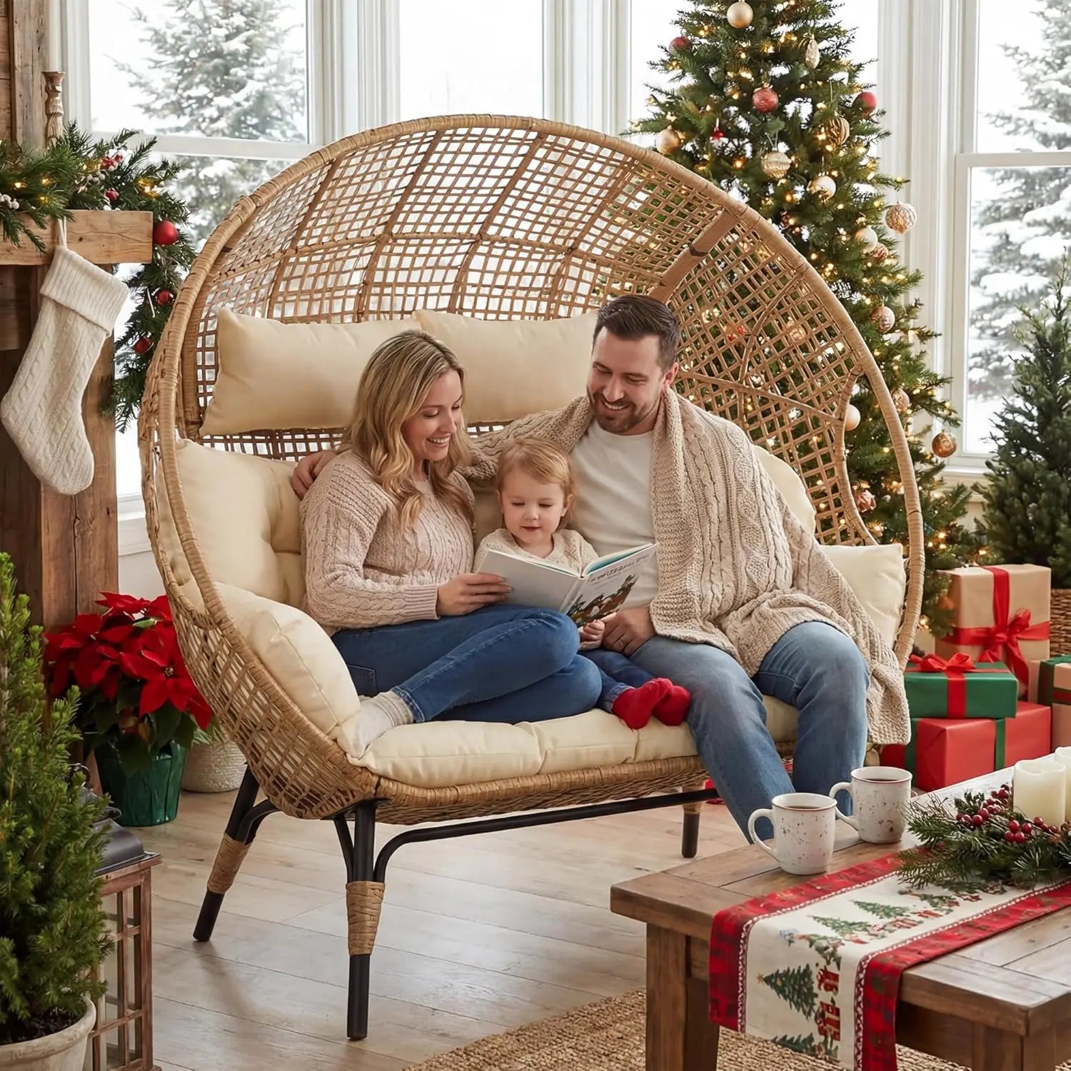 Savannah Double Egg Loveseat Patio Chair