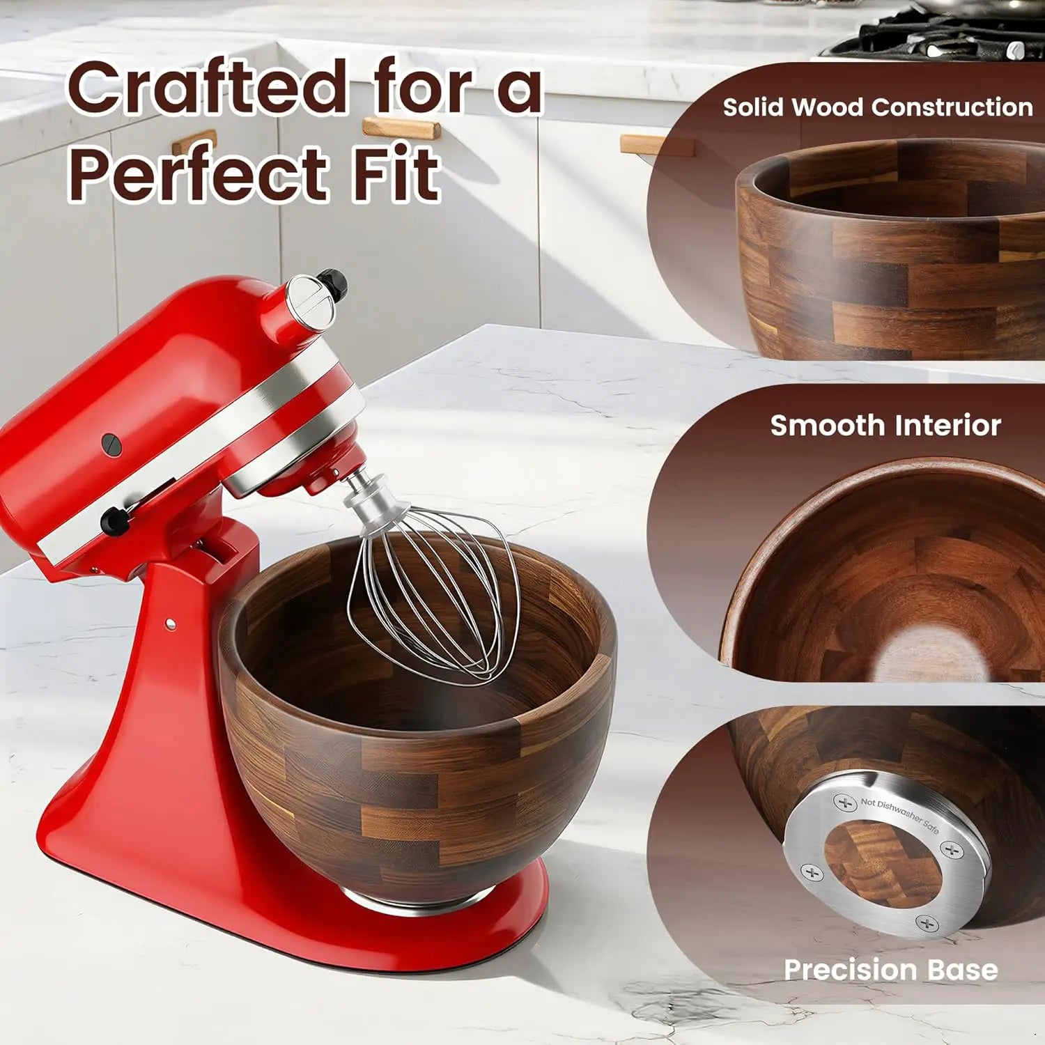 Heritage Kitchen Acacia Wood Mixer Bowl