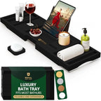 Serenity Retreat Foldable Bamboo Bath Caddy Tray