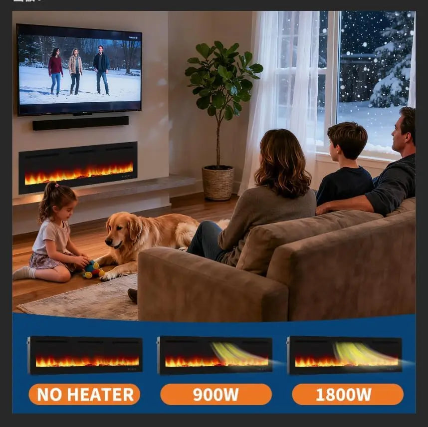 Aurora Flame 50-Inch 3D Electric Fireplace