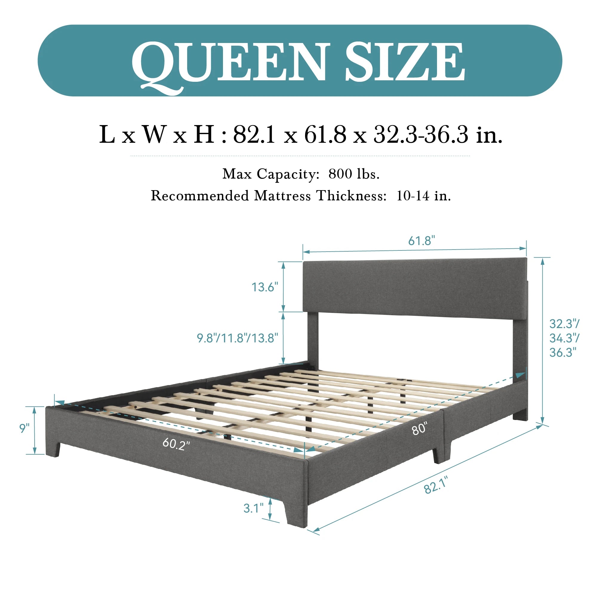 Aspen Haven Upholstered Platform Bed Frame