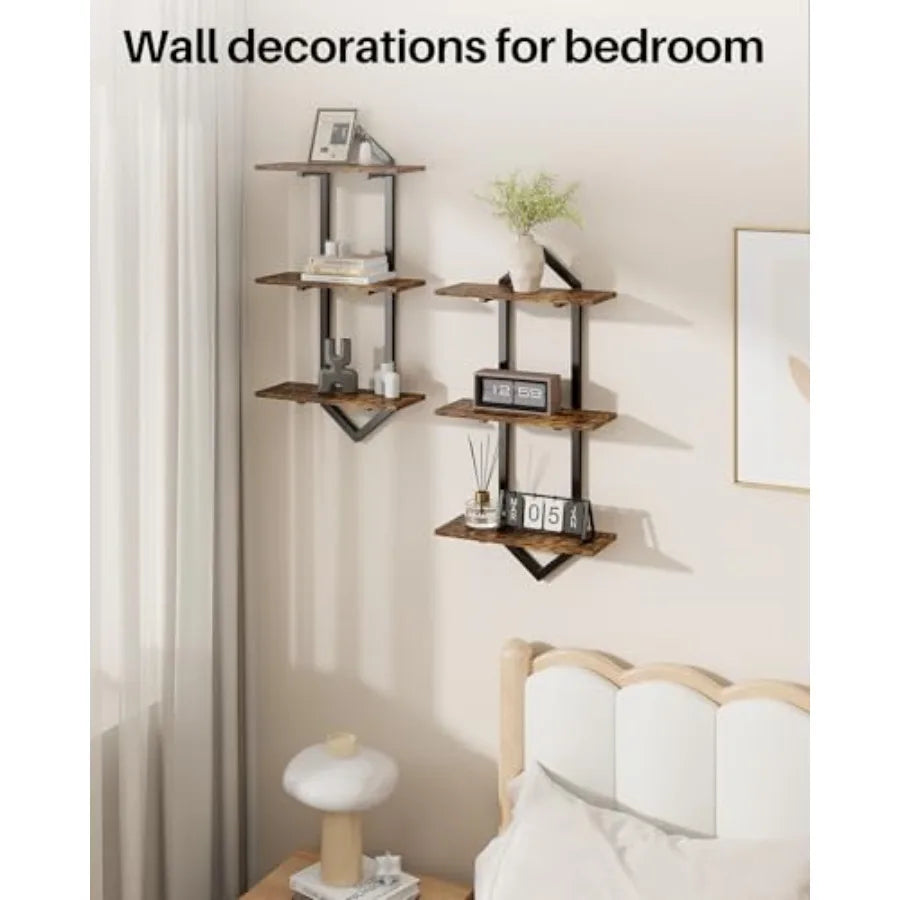 Heritage Geometric Floating Wall Shelves