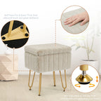Luna Luxe Faux Fur Storage Ottoman