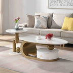 Havencrest Oval Faux Marble Coffee Table