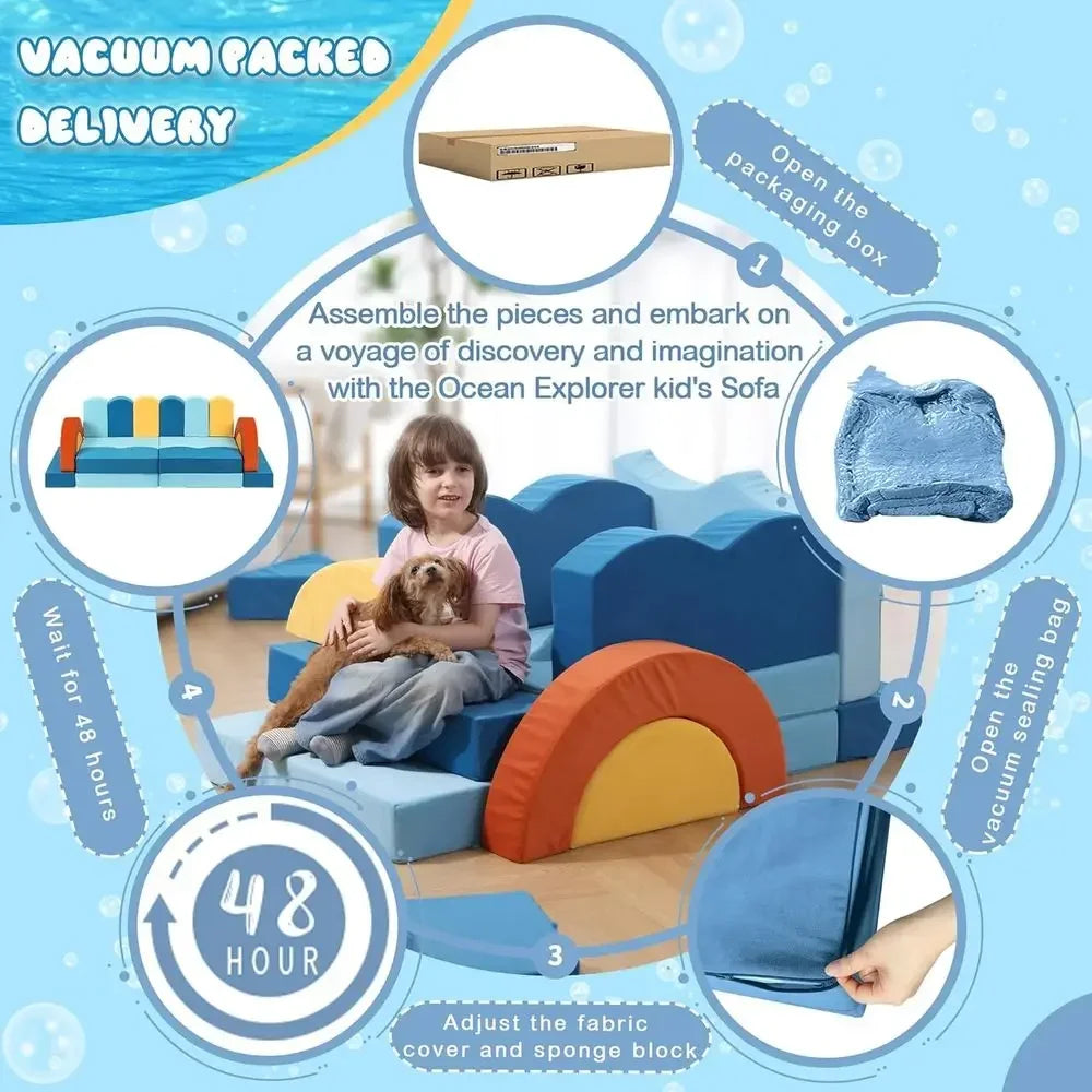 Ocean Adventure Modular Kids Play Couch