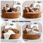 Oversized Round Corduroy Cloud Lounge Chair