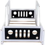 Twin Car-Shaped Platform Bed with Guardrails