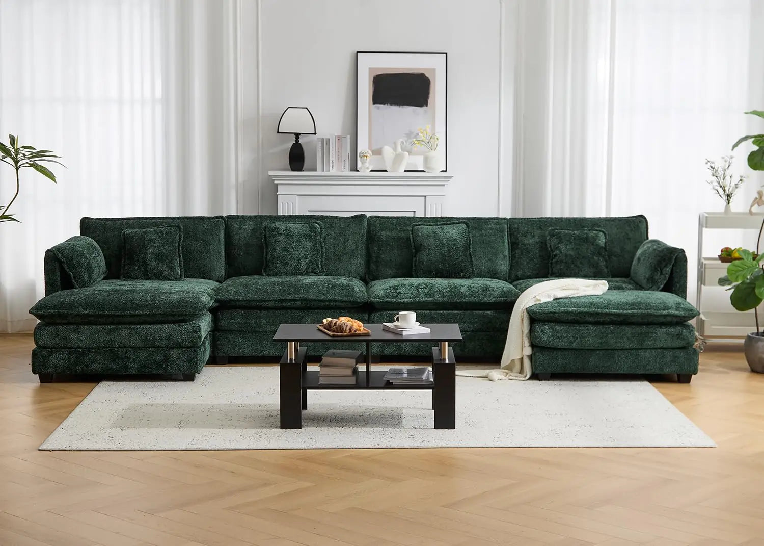 Cloudcrest U-Shaped Modular Sectional Sofa with Ottoman