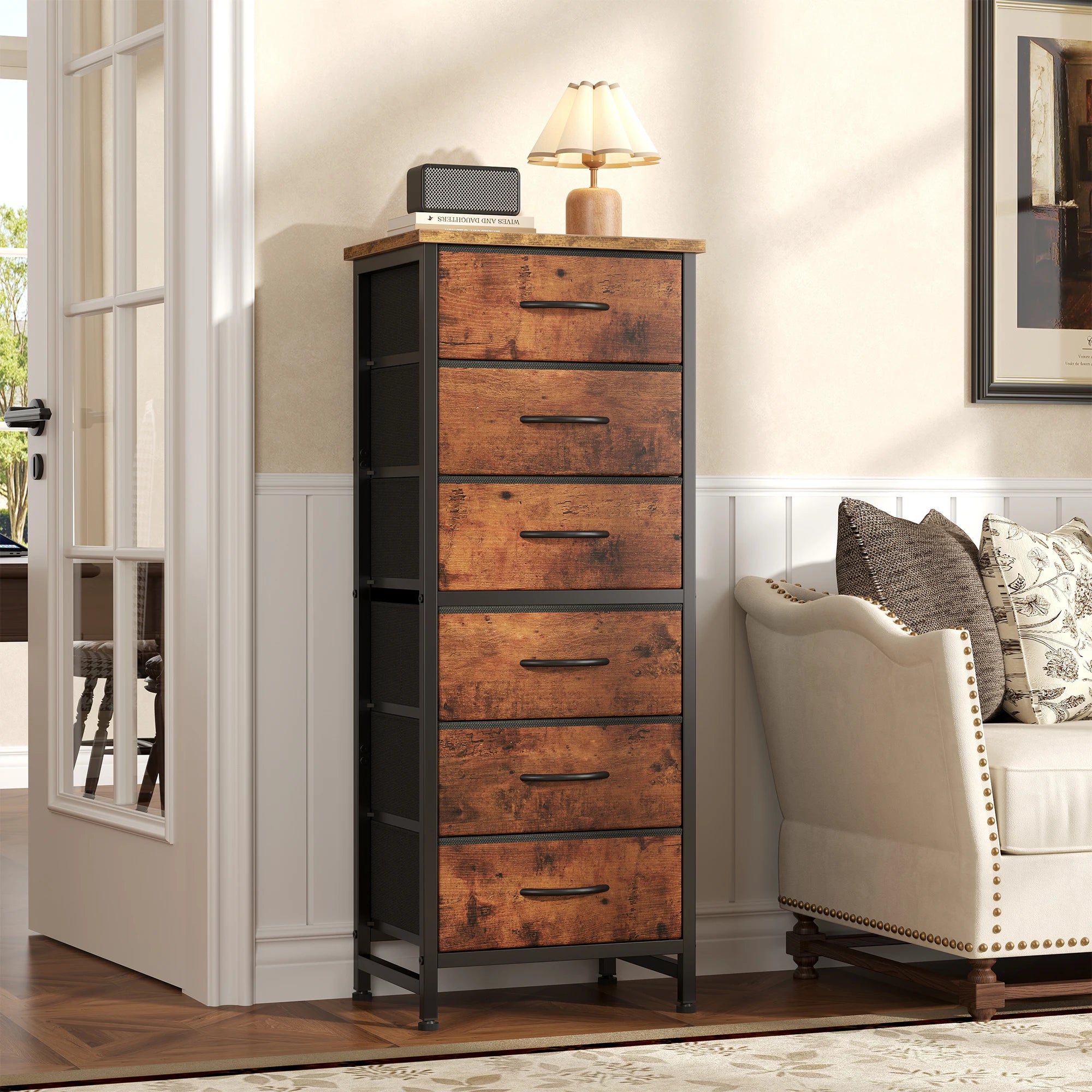 HavenNest Slim 6-Drawer Fabric Storage Dresser