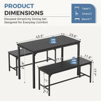3-Piece Space-Saving Dining Table & Bench Set