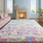 Plush Long-Pile Shag Area Rug with Non-Slip Backing