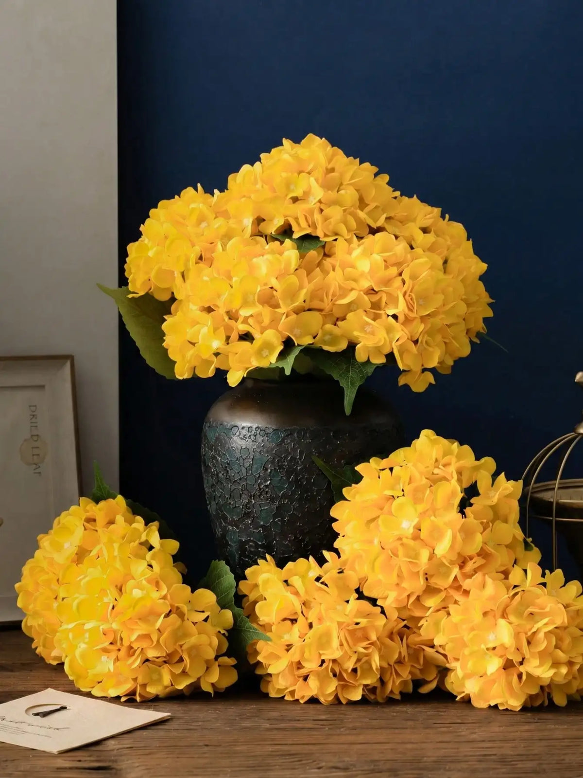 MEHELANY 1pc Light Green Artificial Hydrangea Flower, Realistic Silk High-Quality Artificial Flower, Suitable For DIY Wedding Bouquet, Party, Autumn Home Living Room Kitchen Garden Hotel Office Decoration,  Thanksgiving Harve