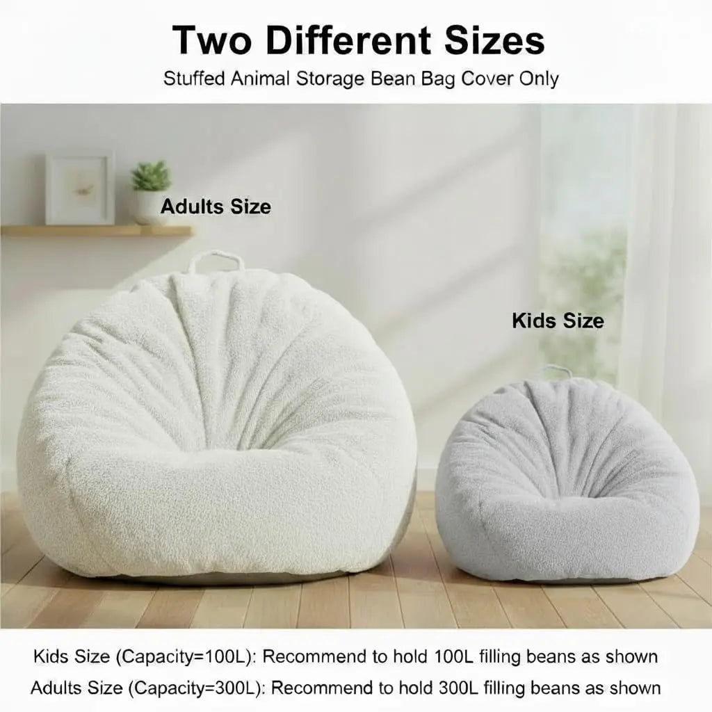 CloudNest Faux Fur Bean Bag Lounge Chair Cover