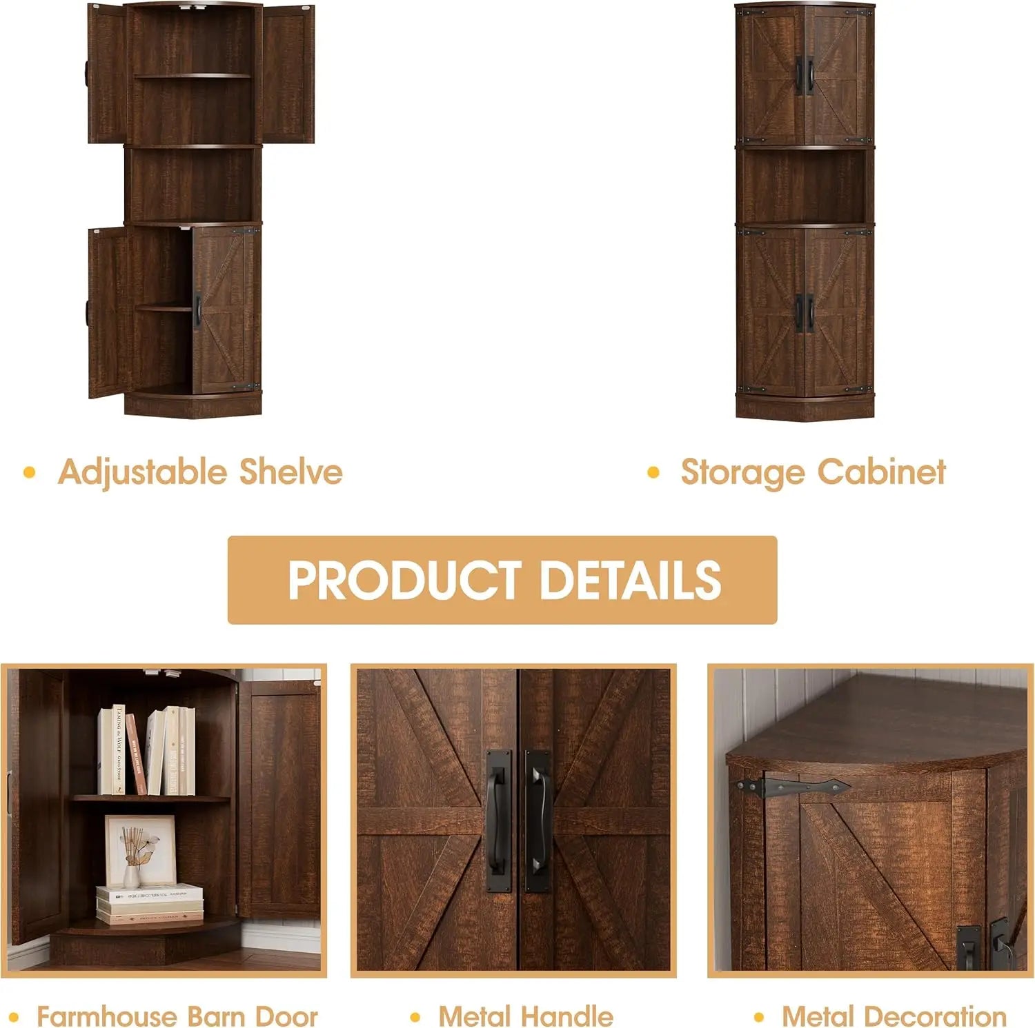 Haven Ridge Heritage Farmhouse Corner Storage Cabinet