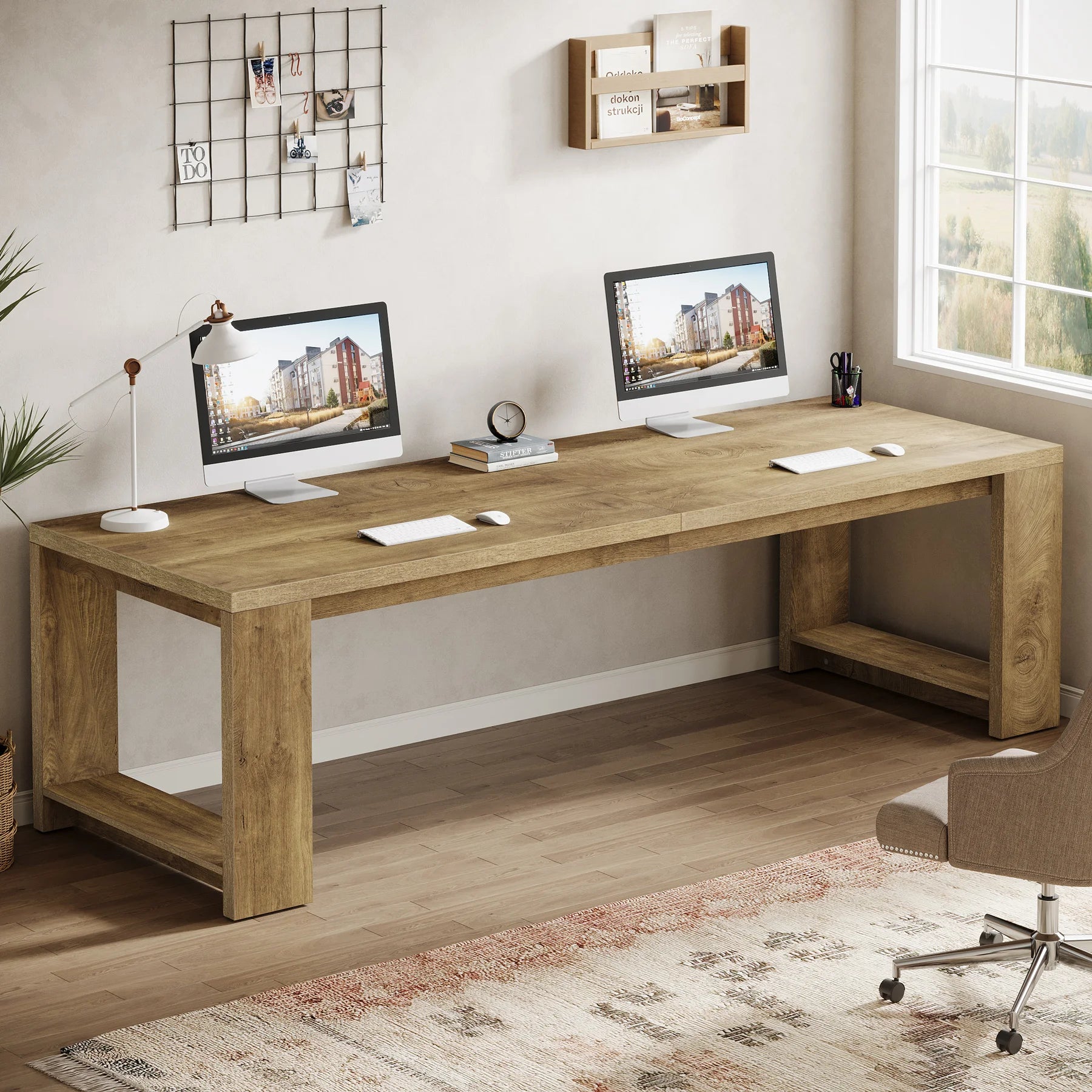 Haven Ridge Collaborative Workspace Desk – 86.6 Inch Double Workstation