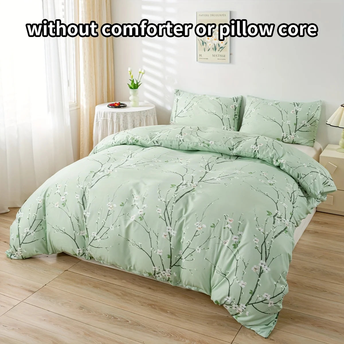 Plum Blossom Haven 3-Piece Duvet Cover Set
