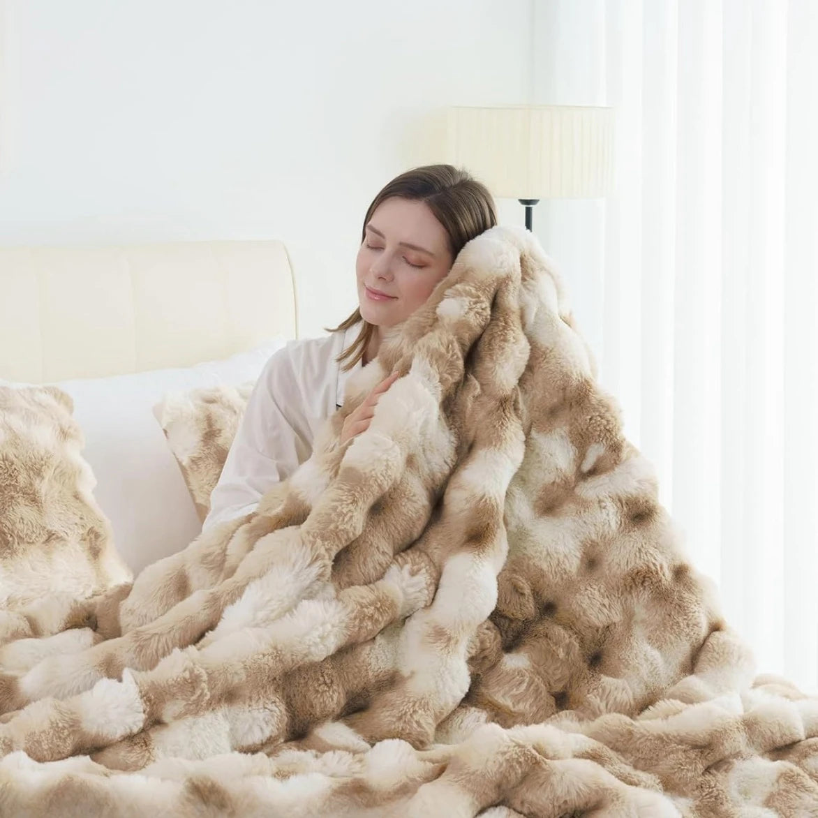 Haven Weighted Faux Rabbit Fleece Blanket