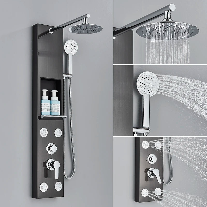 Cascade Spa Luxury Shower Panel System with LED Temperature Display