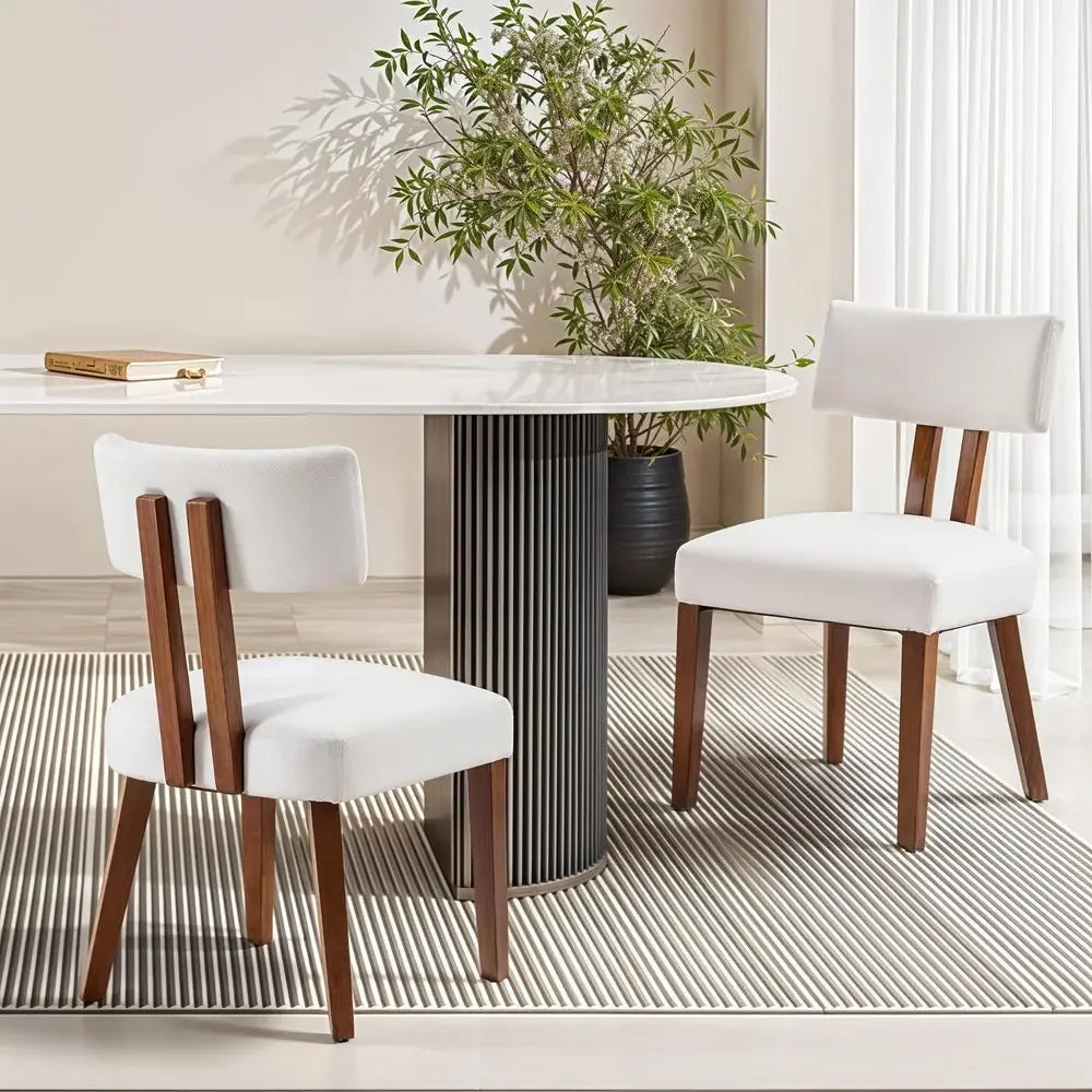 Monroe Curved Back Linen Dining Chairs
