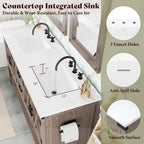 Heritage Farmhouse 60" Double Sink Bathroom Vanity with Barn Doors