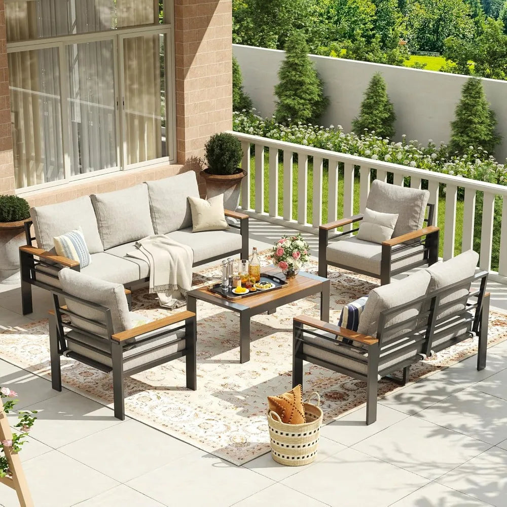Monterey Aluminum Outdoor Sectional Set with Coffee Table