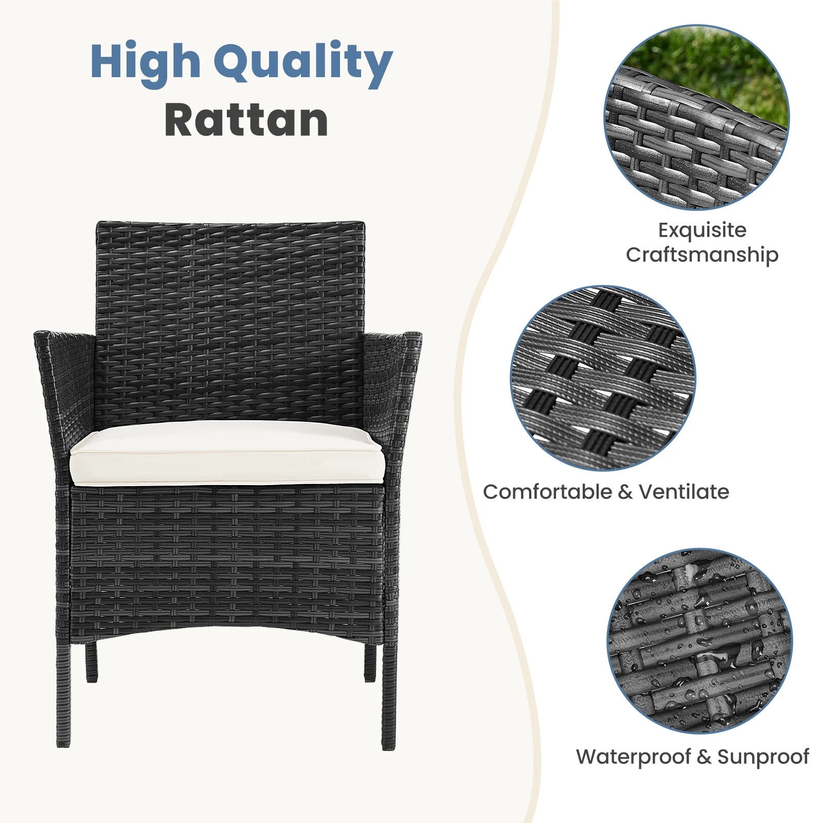 Aspen Ridge 4-Piece Wicker Patio Conversation Set