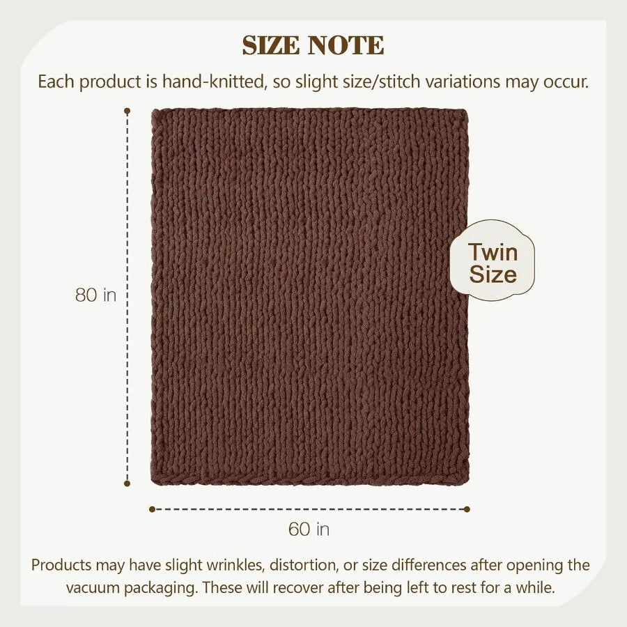 Haven Ridge Chunky Knit Chenille Throw Blanket