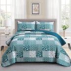 Haven Meadow Boho Floral Quilt Set – 3 Piece