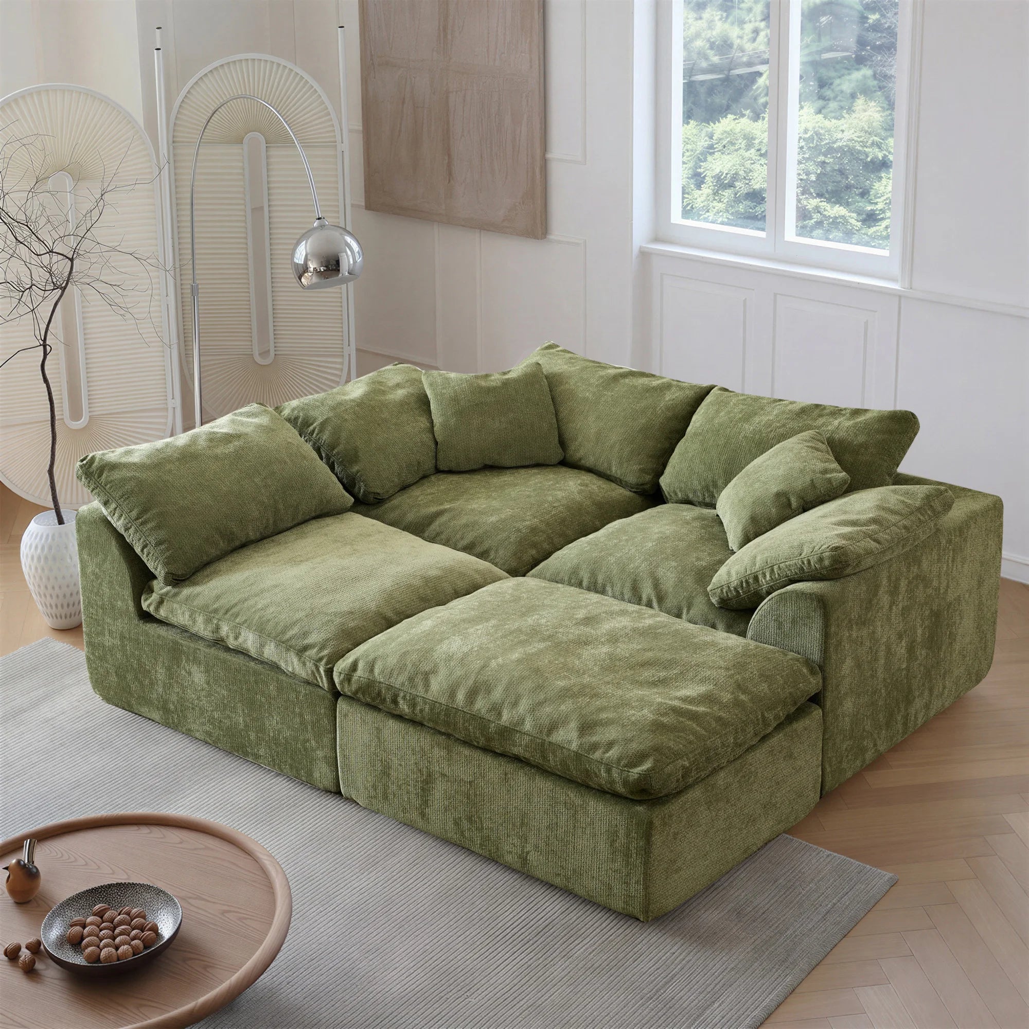 Lounge Cloud Modular Sectional Sofa – Oversized Deep-Seat L-Shaped Sofa Bed