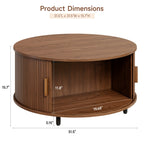 Oakridge Fluted Round Coffee Table with Hidden Storage