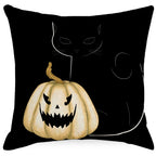 Halloween Pumpkin & Ghost Throw Pillow Cover – Spooky Fall Sofa Décor