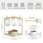 Bella Casa Espresso Cup & Saucer Set with Gold Stand