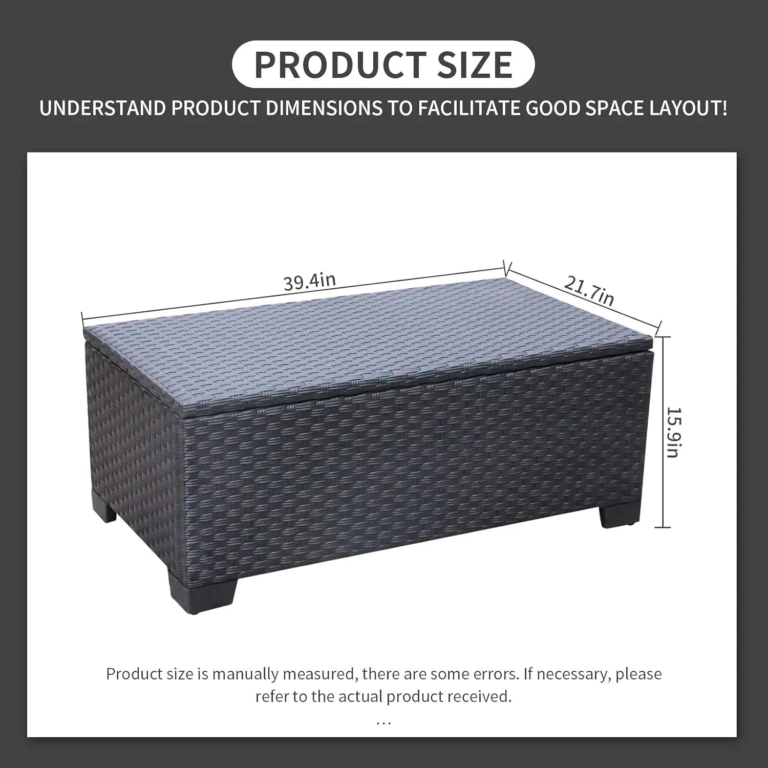 Woven Patio Coffee Table with Hidden Storage
