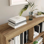 Heritage Farmhouse Bookshelf with Wicker Storage Baskets