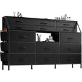 14-Drawer Fabric Storage Dresser with Wooden Top