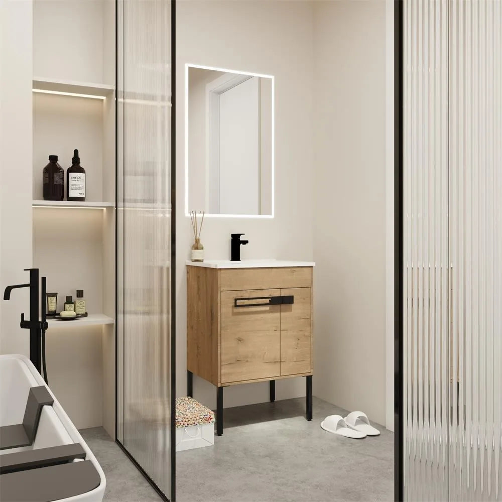 24 Inch Bathroom Vanity With Sink, Freestanding Bathroom Vanity or Floating is Optional Conversion24*18